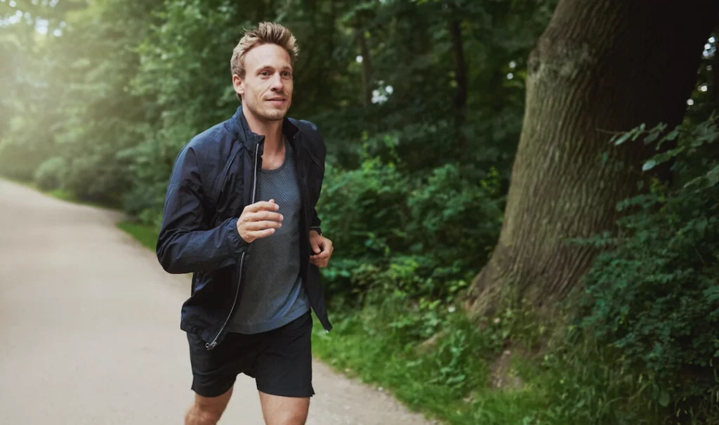 Healthy Man Jogging to Boost His Testosterone Levels